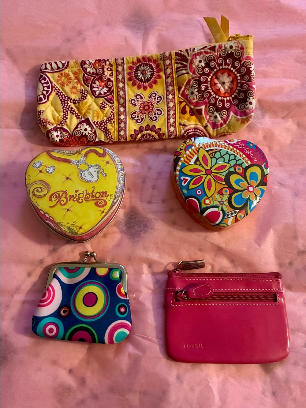 Vera Bradley Bag, Brighton Heart Tins, Fossil change purse and unbranded purse - Picture 10 of 11